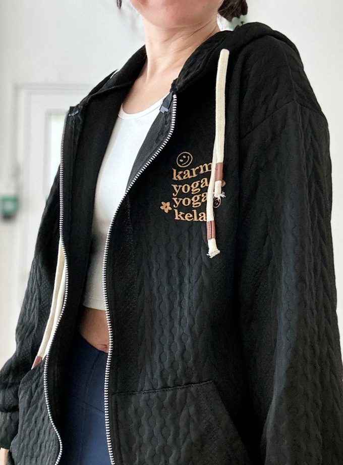 [unisex] black oversize kyyk statement hoodie